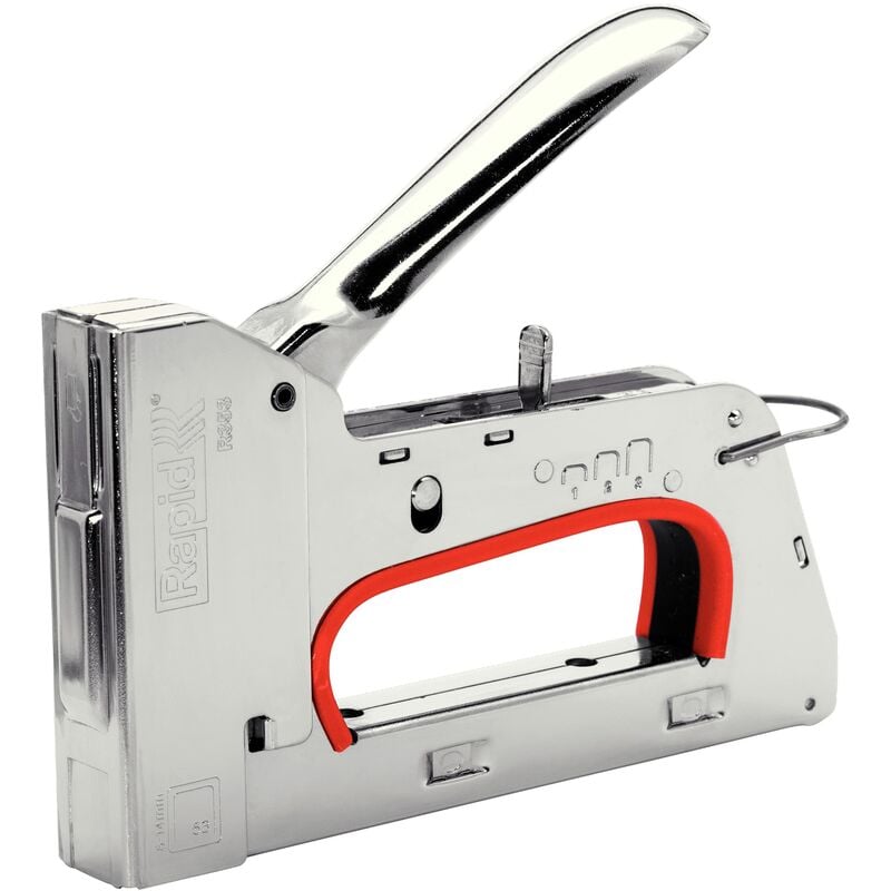 foto del prodotto rapid prp r353 graffatrice manuale per graffette n. 53, dotata di impugnatura ergonomica, grilletto facile da utilizzare e regolatore di forza in 3