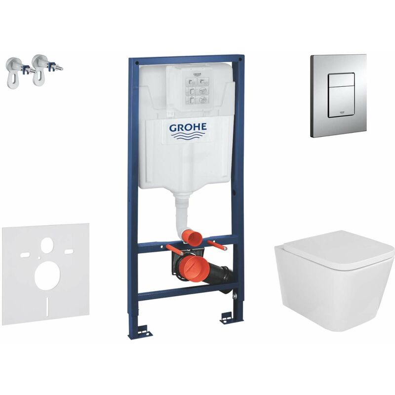 foto del prodotto rapid sl set con modulo di installazione, vaso wc arkas e copriwater softclose, placca di comando skate cosmopolitan, cromo sani11ba1102 grohe