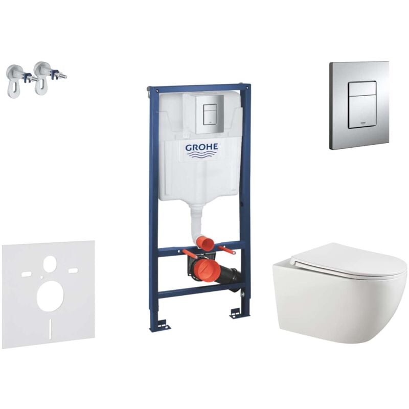 foto del prodotto rapid sl set con modulo di installazione, vaso wc gaia e copriwater softclose, placca di comando skate cosmopolitan, cromo sani11ba1106 grohe