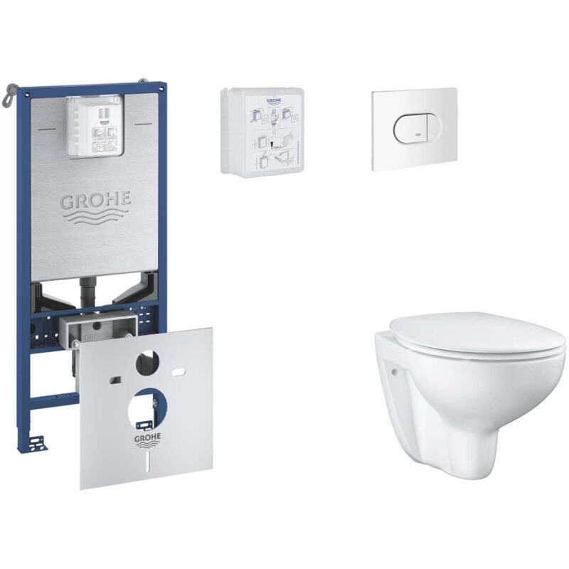 foto del prodotto rapid slx set con modulo d installazione per wc a parete, copriwater wc softclose, placca di comando arena cosmopolitan, bianco alpino sani11bb3104