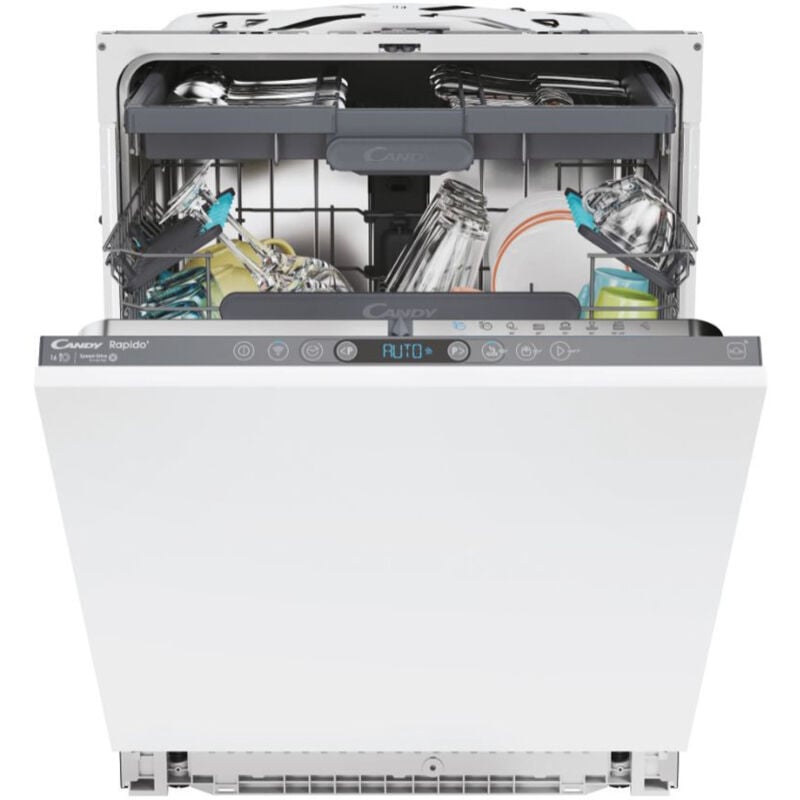 foto del prodotto rapido ci 6e7f1a lavastoviglie da incasso a scomparsa totale 16 coperti classe e bianco - candy