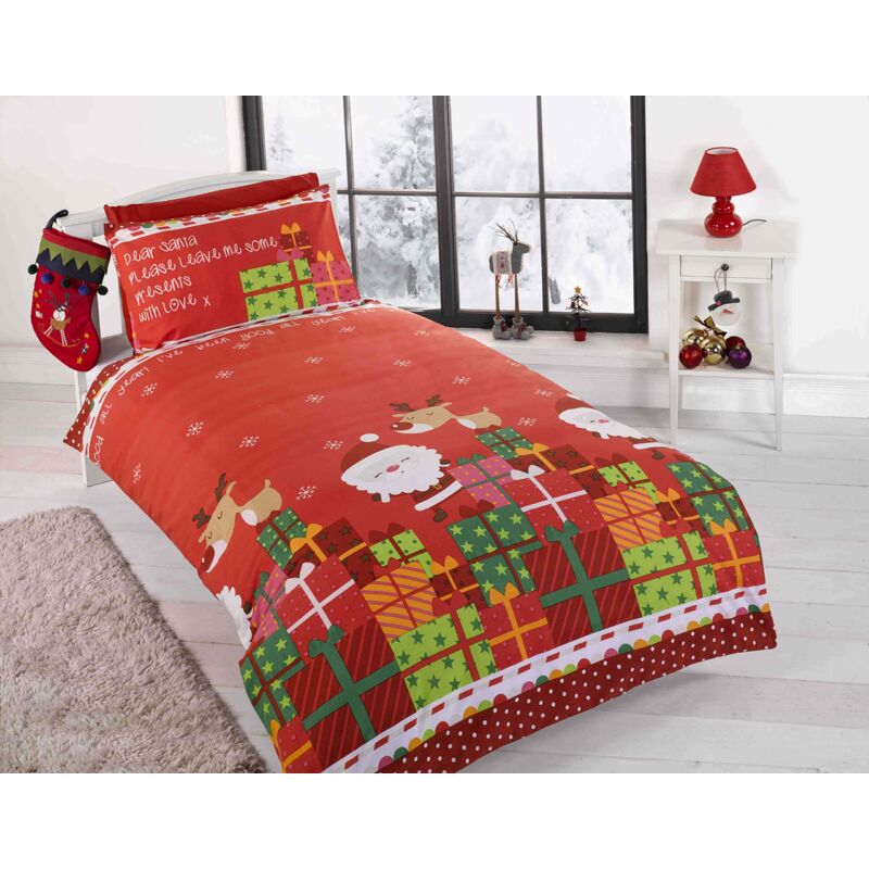 foto del prodotto rapport home copripiumino e federa per bambini, per bambini, natale, babbo natale, in poliestere, cotone, multicolore, completo