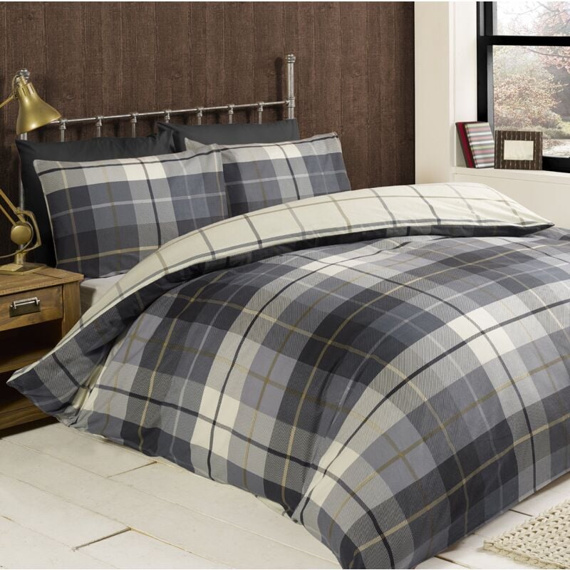 foto del prodotto rapport home lomond set copripiumino in 100 cotone spazzolato, blu, singolo