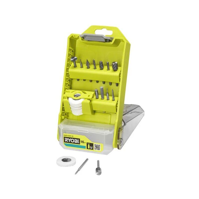 foto del prodotto rar100k 16 kit 16 accessori utensili rotanti colletto 3,2mm 1 8 ryobi
