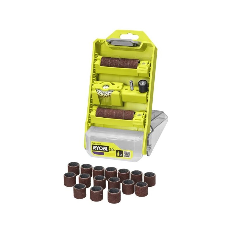 foto del prodotto rarspk 29 kit 29 accessori utensili rotanti colletto 3,2mm 1 8 ryobi