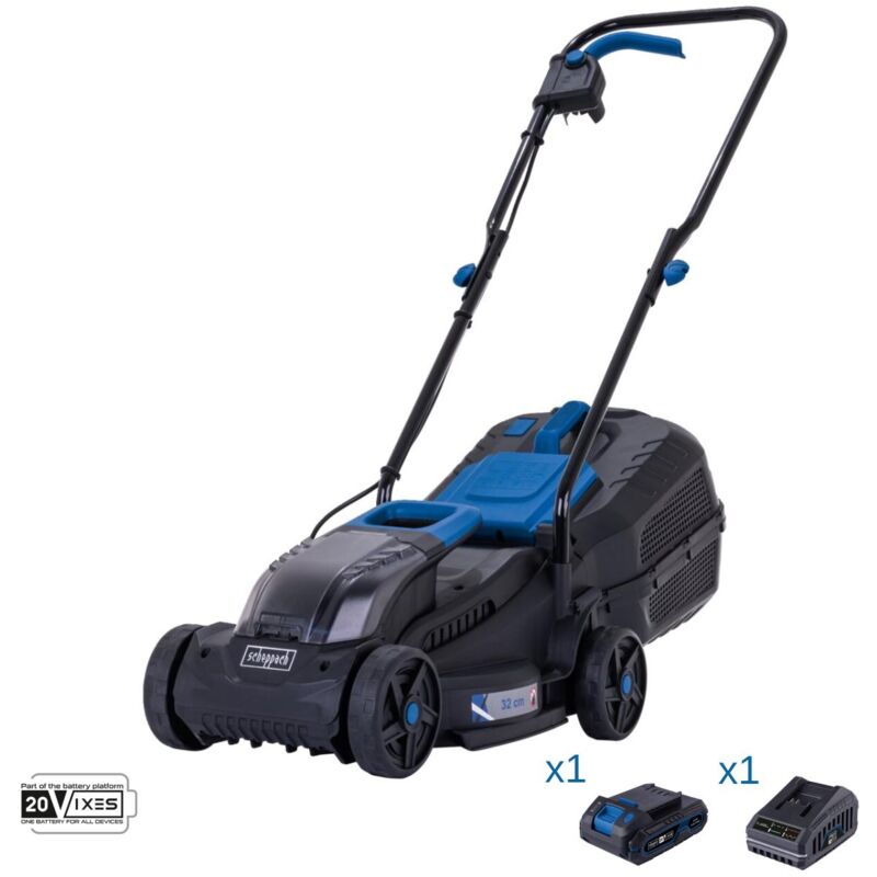 immagine 0 del prodotto rasaerba 20v 32cm 1 batteria 2.0ah caricabatteria ixes scheppach bc mp320 x