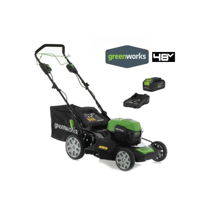 foto del prodotto rasaerba a batteria greenworks gd48lm51sp semovente batteria 48v 4ah e carica