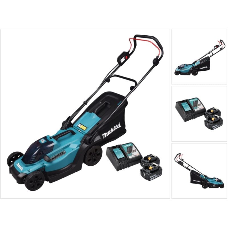 foto del prodotto rasaerba a batteria makita dlm 330 rm2 18 v 33 cm 30 l 2x batteria 4,0 ah caricabatterie