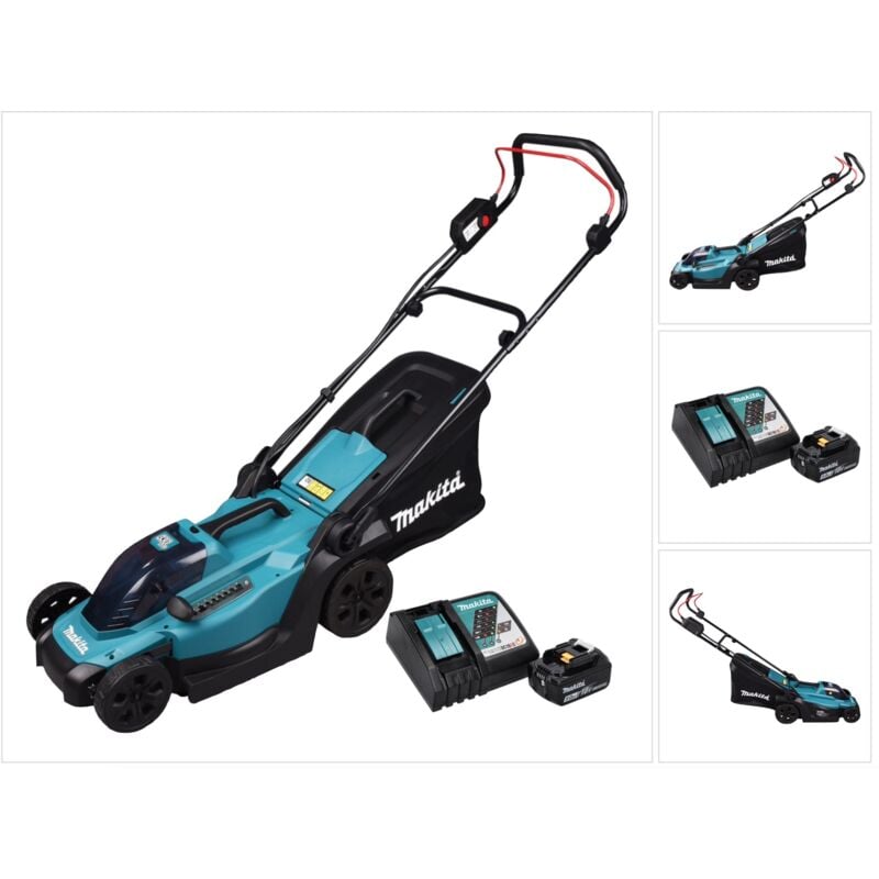 foto del prodotto rasaerba a batteria makita dlm 330 rt 18 v 33 cm 30 l 1x batteria 5,0 ah caricabatterie