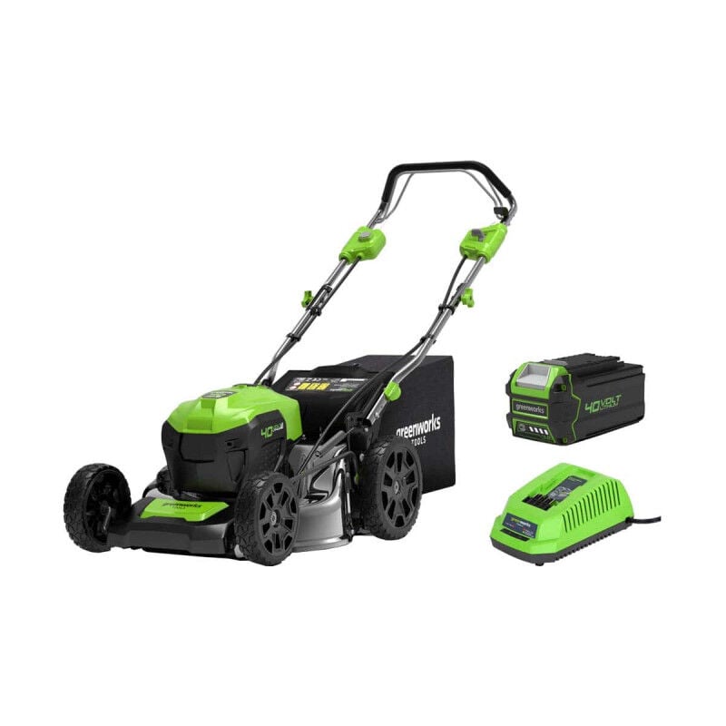 foto del prodotto rasaerba a traino 40v taglio 46cm 1 batteria 4,0ah 1 caricabatterie gd40lm46spk4x greenworks