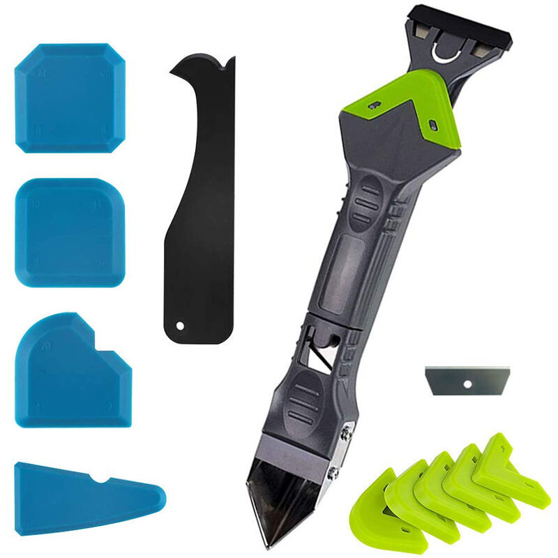 foto del prodotto raschietto per angoli per colla per vetro per calafataggio, sigillante in silicone pi liscio, raschietto per fughe per sigillante in silicone, set