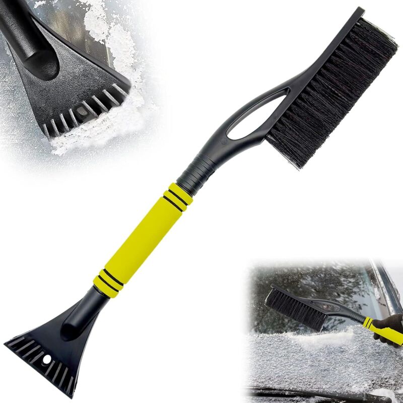 foto del prodotto raschietto per ghiaccio e spazzola per neve 2 in 1, raschietto per ghiaccio per auto con spazzola, spazzola per neve per auto, raschietto per auto