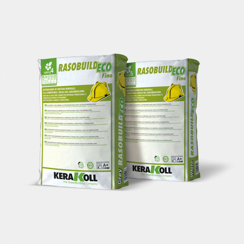 foto del prodotto rasobuild eco fino bianco rasante cementizio sacco 25 kg