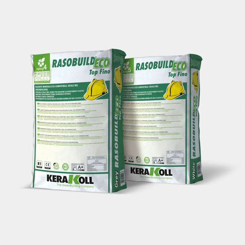 foto del prodotto rasobuild eco top fino bianco rasante cementizio sacco 25 kg