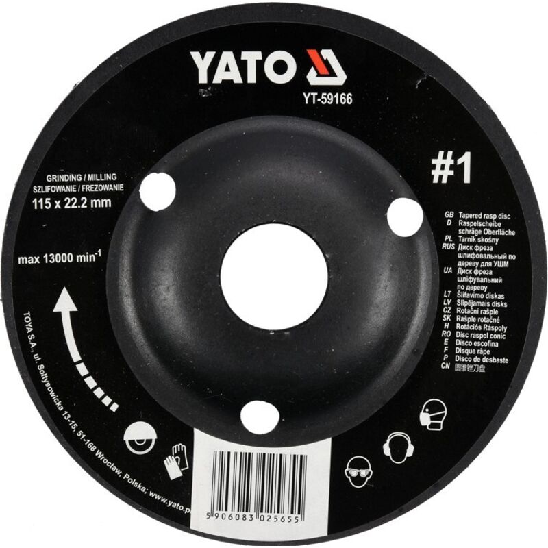 foto del prodotto raspa per legno obliqua yato yt 59166 n.1 da 115 mm