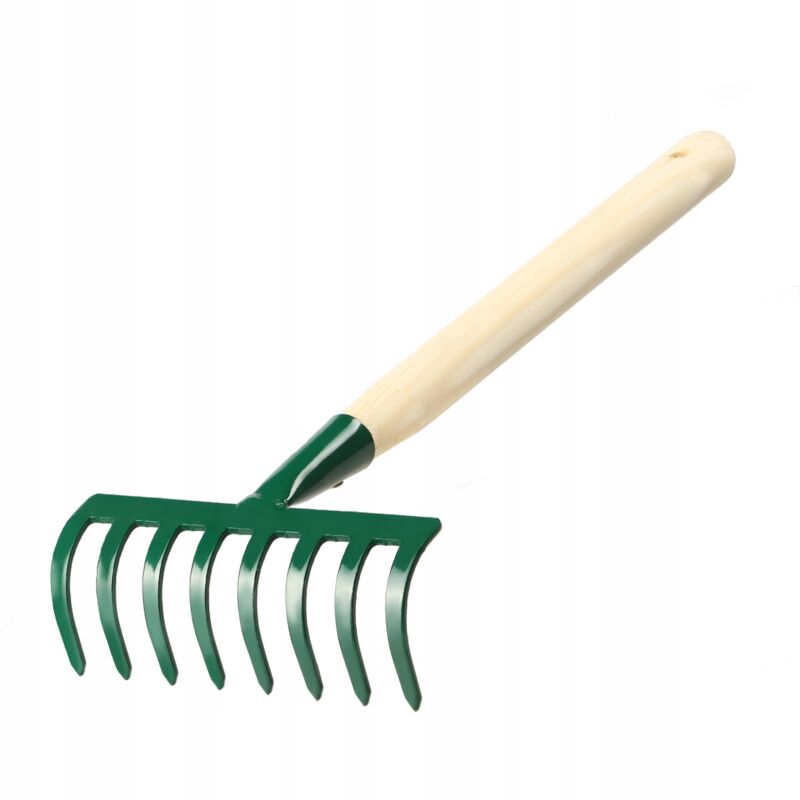 foto del prodotto rastrelli kadax rastrello da giardino piccolo a 8 denti con manico