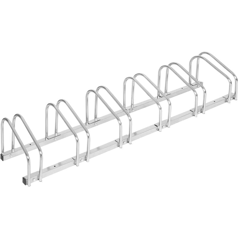 foto del prodotto rastrelliera per 6 biciclette portabici in metallo montaggio a terra e a muro supporto, argento - woltu