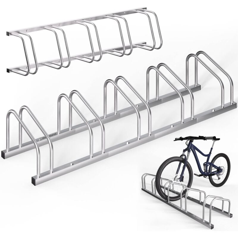 foto del prodotto rastrelliera per biciclette 2 6 per pneumatici da 35 60 mm di larghezza portabici parcheggio per biciclette 5 biciclette monzana