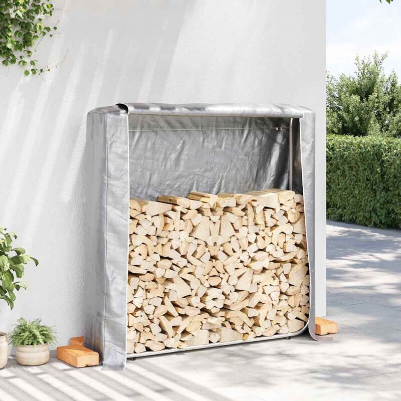 foto del prodotto rastrelliera per legna con copertura antipioggia 150x25x150 cm vidaxl
