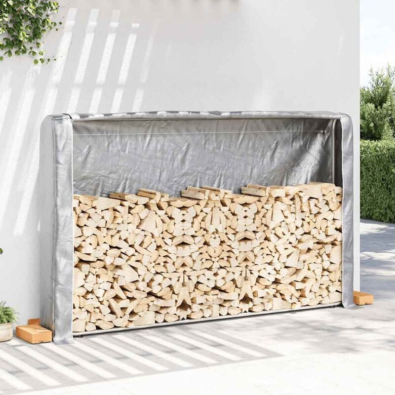 foto del prodotto rastrelliera per legna con copertura antipioggia 150x25x150 cm vidaxl