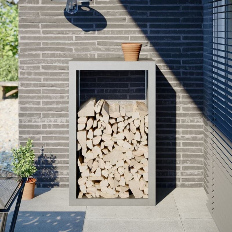 foto del prodotto rastrelliera per legna da ardere 60x40x100 cm in acciaio inox vidaxl