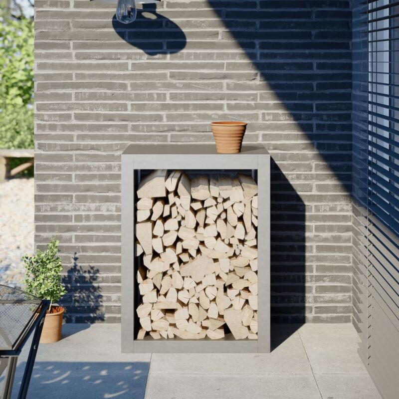 foto del prodotto rastrelliera per legna da ardere 60x40x80 cm in acciaio inox vidaxl