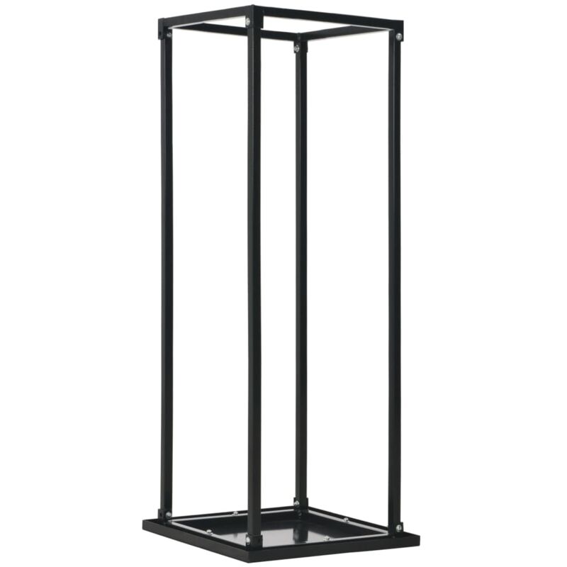 foto del prodotto rastrelliera per legna da ardere base nera 37x37x113cm acciaio vidaxl