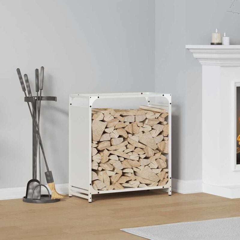 foto del prodotto rastrelliera per legna da ardere bianca 60x28x65 cm vidaxl