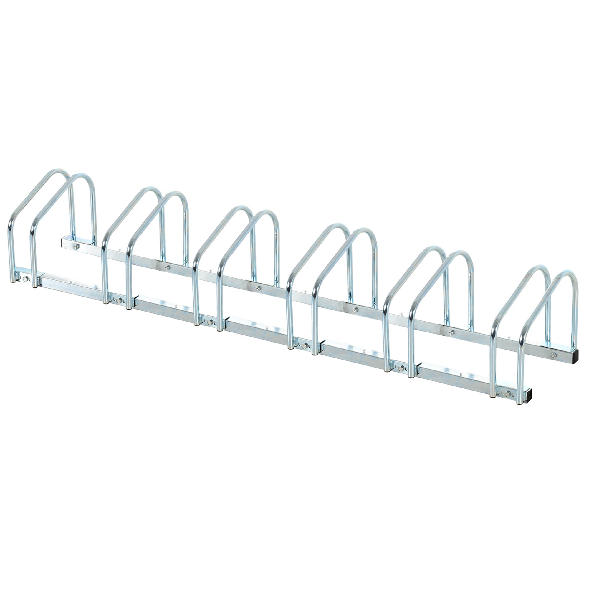 foto del prodotto rastrelliera porta biciclette 6 posti 179x33x27 cm in acciaio argento