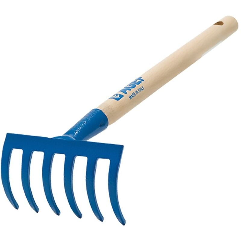foto del prodotto rastrellino 6 denti manicato verde