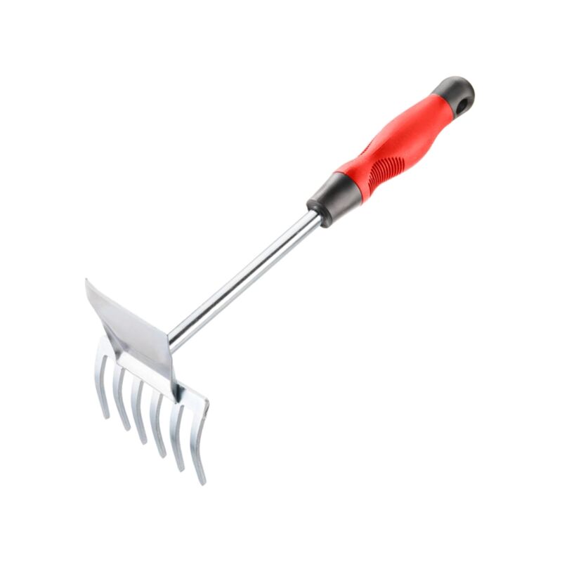 foto del prodotto rastrellino zincato con manico bimateriale ergonomico tpr