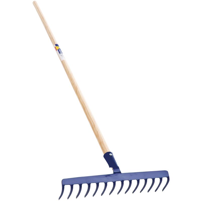 foto del prodotto rastrello a 14 denti con manico da 150 cm per giardino