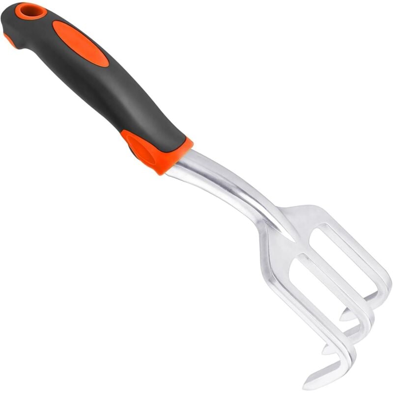 foto del prodotto rastrello a mano, coltivatore a mano per impieghi gravosi per giardinaggio, piccolo attrezzo da giardinaggio con artiglio, rastrello a mano con