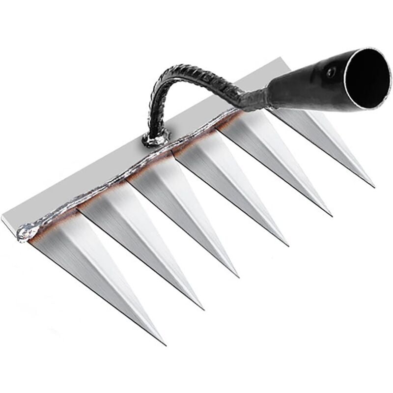 foto del prodotto rastrello da giardino, attrezzi da giardinaggio, rastrello per diserbo, attrezzi da giardinaggio, rastrello per prato, aeratore manuale a 6 denti in