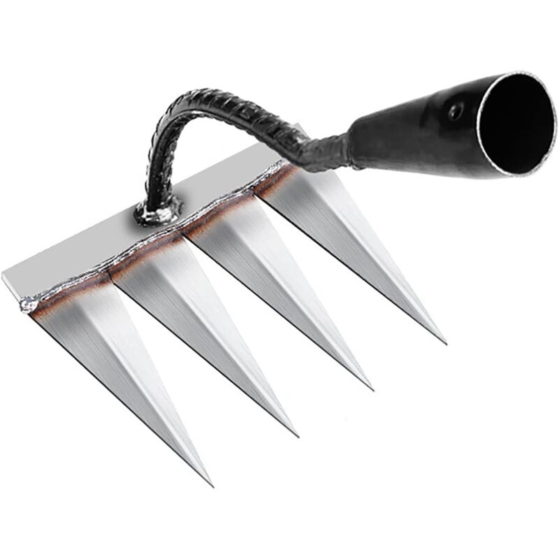 foto del prodotto rastrello da giardino, attrezzi da giardino, rastrello per diserbo, attrezzi da giardinaggio, rastrello per prato, scarificatore manuale a 4 denti in