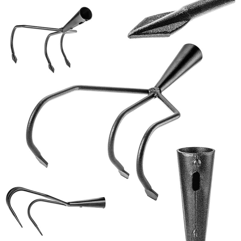 foto del prodotto rastrello da giardino in acciaio a 3 punte kadax garden claws, condizionatore di aerazione