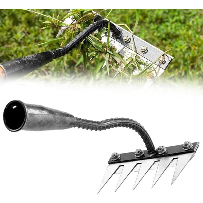 foto del prodotto rastrello da giardino in acciaio al carbonio, rastrello da giardino in metallo resistente staccabile 2025, rastrello in ferro per giardinaggio e