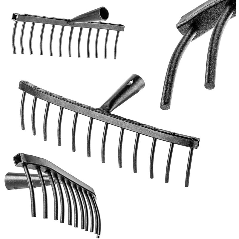 foto del prodotto rastrello da giardino in acciaio kadax stone rake 12 denti senza manico