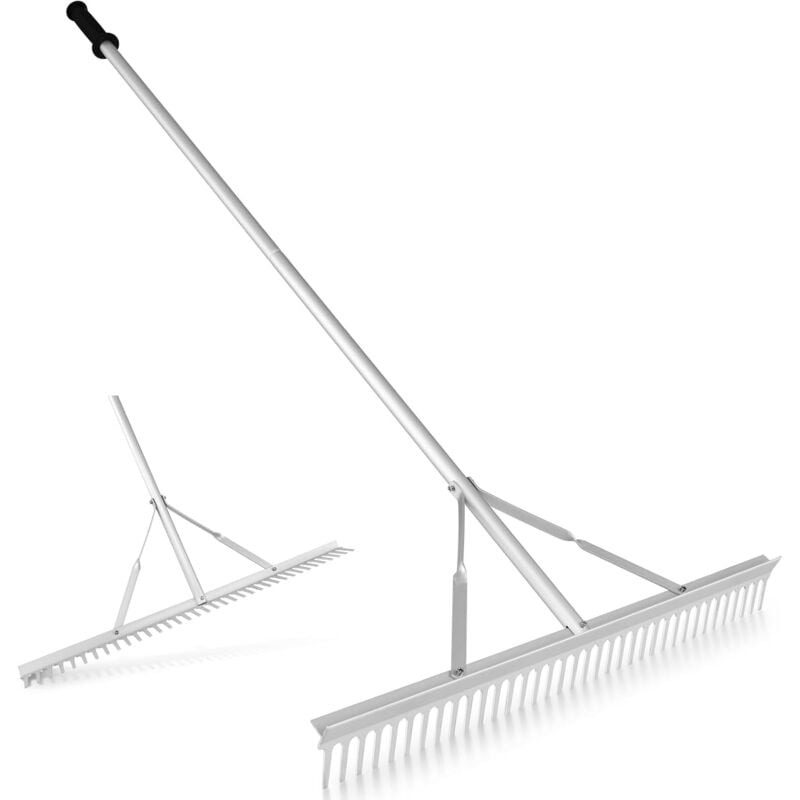 foto del prodotto rastrello da giardino, scopa in alluminio con 36 denti, testa da 91 cm e manico da 174 cm, strumento a doppia faccia per allentare e livellare il