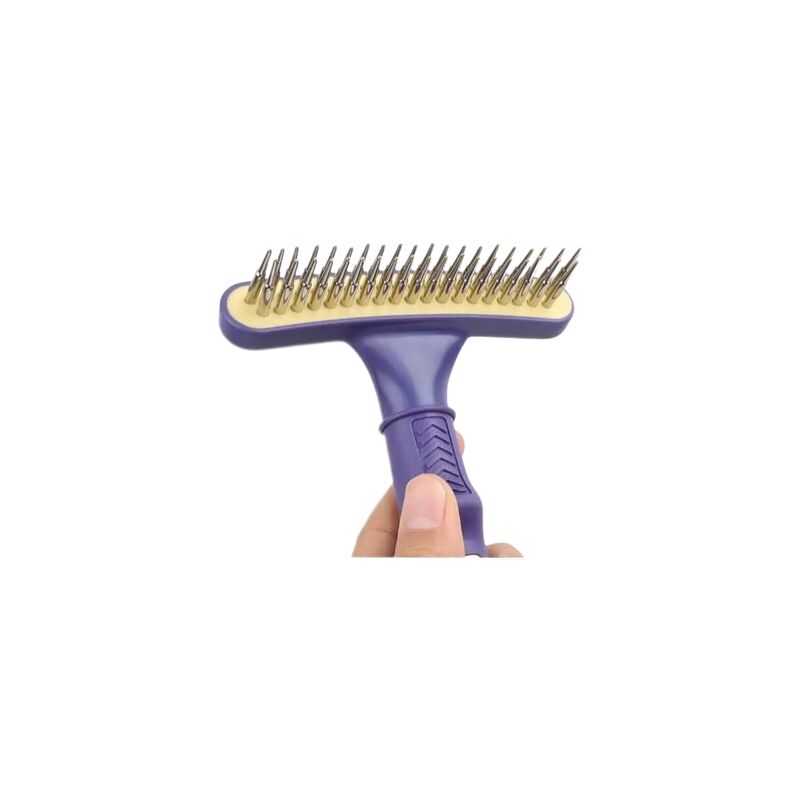 foto del prodotto rastrello due file 20 denti conici rotanti manico antislip
