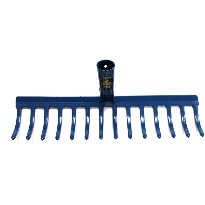 foto del prodotto rastrello giardino 14 denti in ferro tipo pesante verniciato foglie angelo b