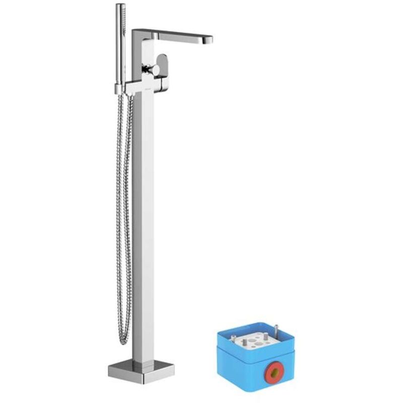 foto del prodotto ravak chrome miscelatore da pavimento per vasca con corpo incasso, cromo x070101