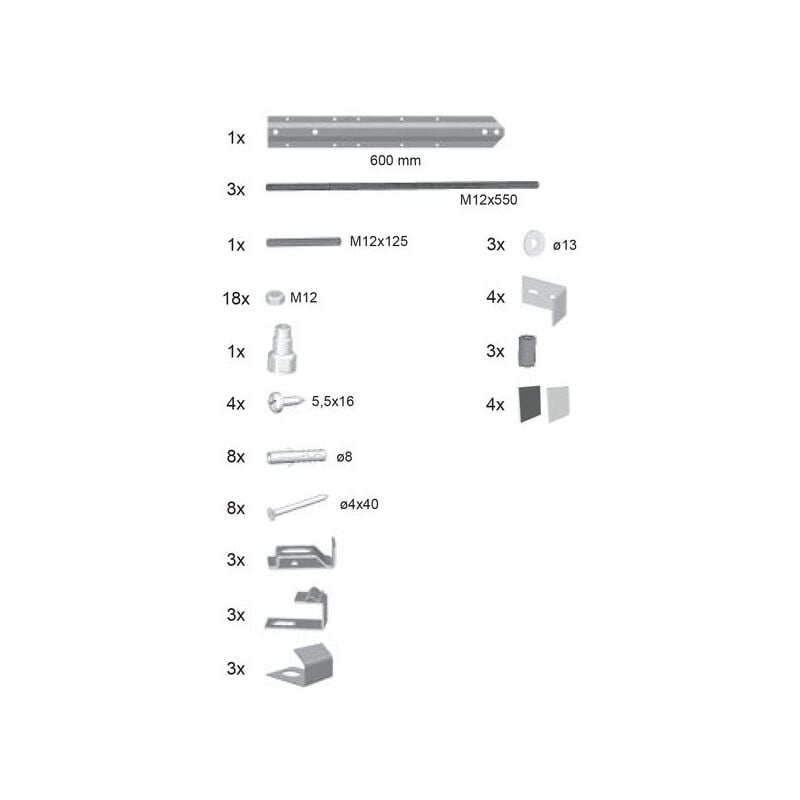 foto del prodotto ravak kit di montaggio per grembiule da bagno rosa b23000100n 