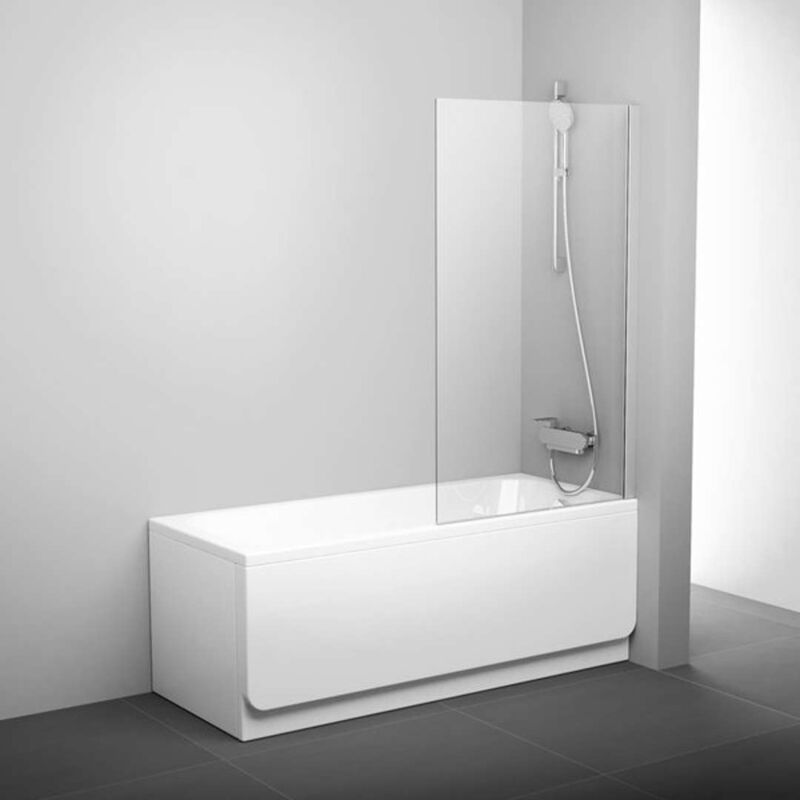 foto del prodotto ravak pivot schermo per vasca da bagno 80x140 cm, bianco vetro trasparente 79840100z1