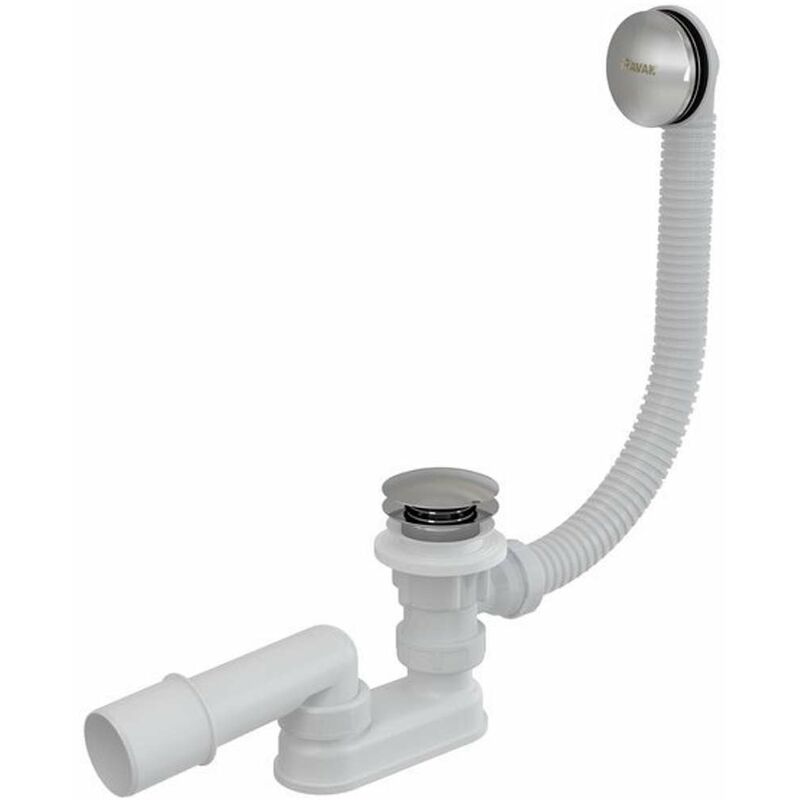 foto del prodotto ravak sistemi di scarico sistema di scarico e troppopieno click clack per vasca da bagno, lunghezza 800 mm, cromo x01472