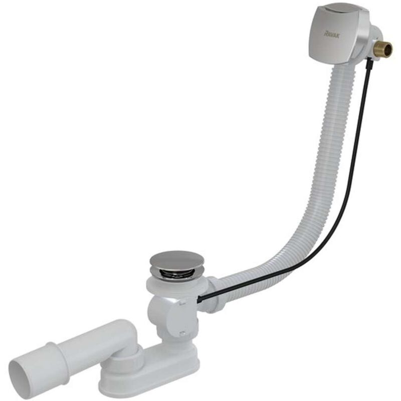 foto del prodotto ravak sistemi di scarico sistema di scarico e troppopieno con erogazione per vasca da bagno, lunghezza 570 mm, cromo x01438