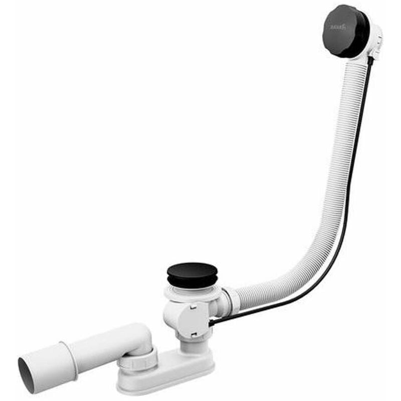 foto del prodotto ravak sistemi di scarico sistema di scarico e troppopieno per vasca da bagno, lunghezza 570 mm, bowden, nero opaco x01745