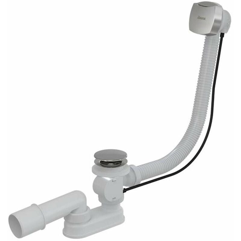foto del prodotto ravak sistemi di scarico sistema di scarico e troppopieno per vasca da bagno, lunghezza 800 mm, bowden, cromo x01506