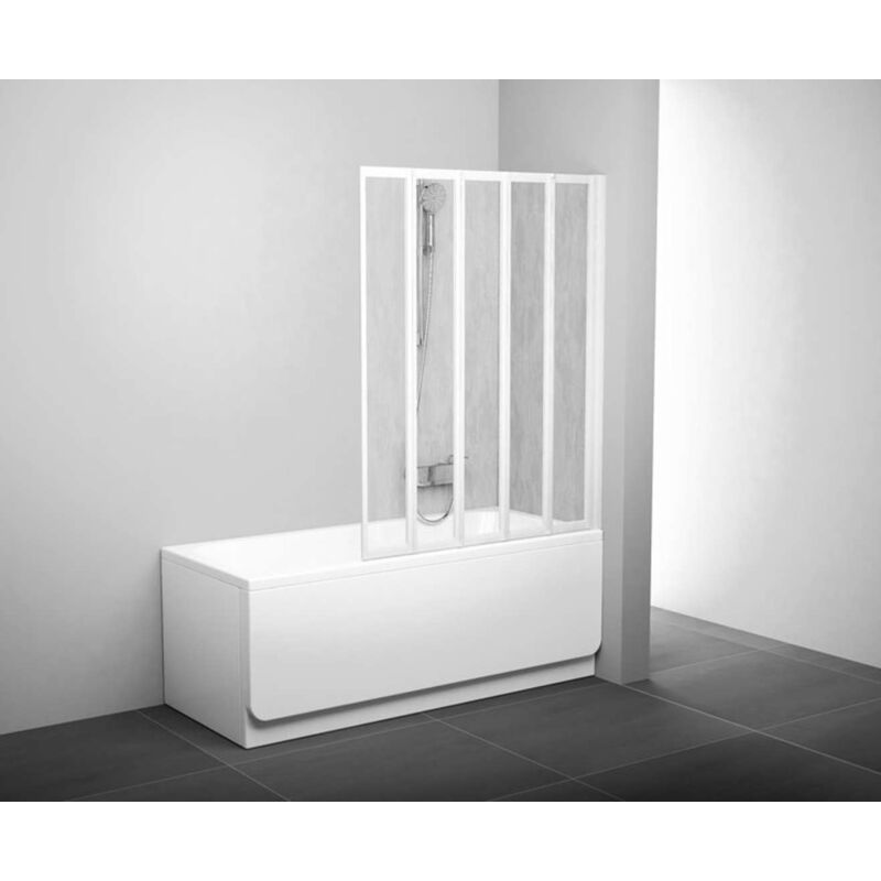 foto del prodotto ravak supernova schermo pieghevole per vasca da bagno in cinque parti, 114x133 cm, bianco rain 794e010041