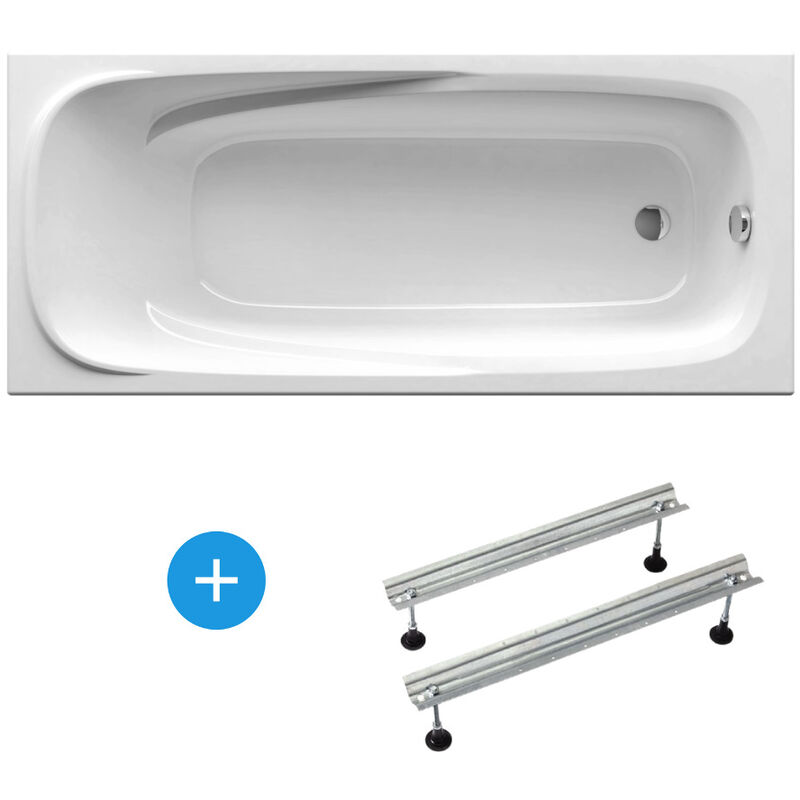 foto del prodotto ravak vanda ii vasca da bagno destra con piedi 160 x 70 cm in acrilico, bianco cp11000000 set 